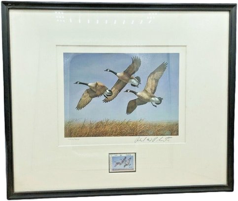 1982 North Dakota Duck Stamp Print Signed Richard Plasschaert