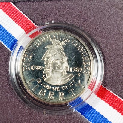 1989 S US Constitution Commemorative Half Dollar Proof Coin In Gov. Packaging