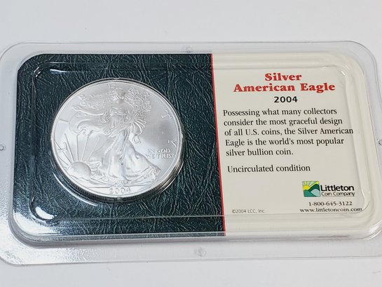 2004 Silver Eagle Uncirculated Sealed In Plastic