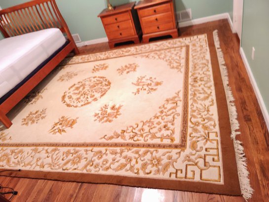 Cream And Gold Oriental Rug