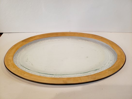 Vintage Annieglass Oblong Platter, Signed