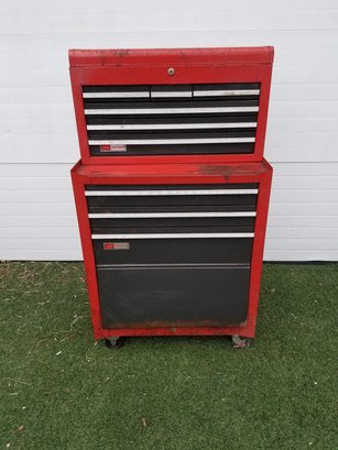 Craftsman Rolling Red Tool Box Tool Chest - Two Piece Includes Key