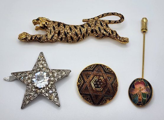Lot Of 4 Vintage Brooches