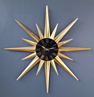 Original 60s Mid Century Starburst Wall Clock