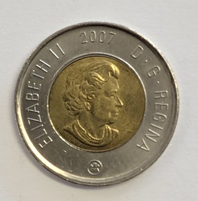 2007 CANADIAN $2.00 COIN ELIZABETH II 2007 D.G. REGINA