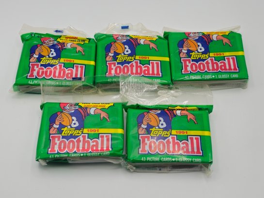 1991 Topps Jumbo Football 5pks Cards