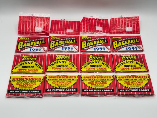 1991 Topps Baseball Rack Pack 4pks Cards
