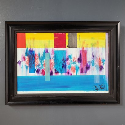 Large Caleb Oakland Original Framed  Abstract Oil