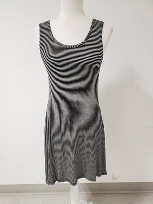 Olivia Rae Black & White Striped Body Con Sleeveless Dress Size Large