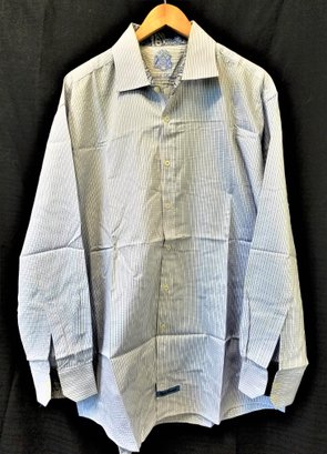Men's English Laundry Blue/white Plaid Button Down Casual Shirt Size 17.5 - 32/33
