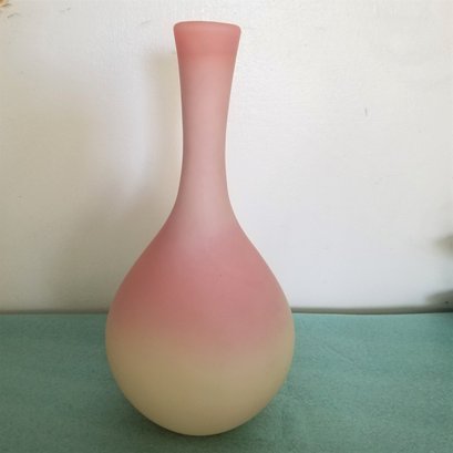 11' Antique C.1880 Mt Washington Satin Burmese Art Glass Vase