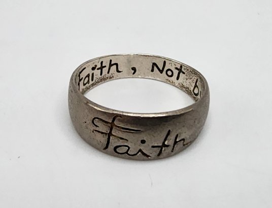 Faith, Not By Sight Sterling Silver Ring