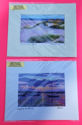 Pair Of Unframed Prints By Artist Peter C. Saverine From Fairfield, CT