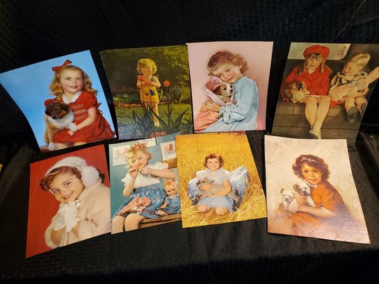 Lot Of 6 Beautiful A. Fox Original Litho Prints Of Little Girls