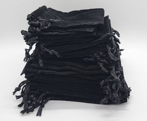 50 Black Velvet Jewelry Bags
