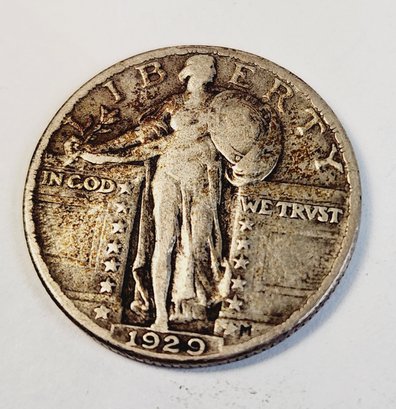 Sweet.....1929 Standing Liberty Silver Quarter (year Of The Great Depression)