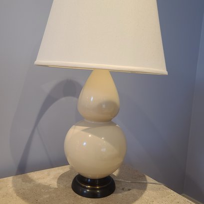Modern Off White Gourd Shaped Ceramic Table Lamp