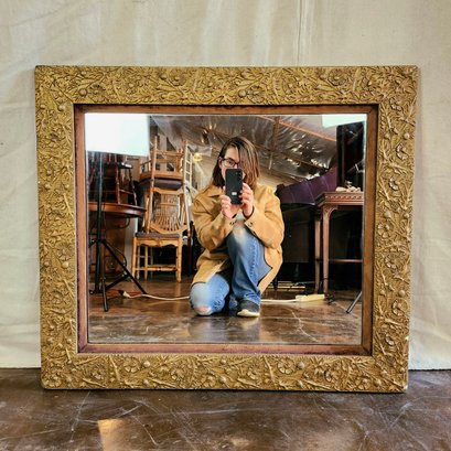 Beautiful Gold Gilt Floral Framed Mirror With Liner