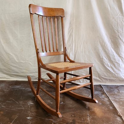 Rocking Chair With Wicker Seat