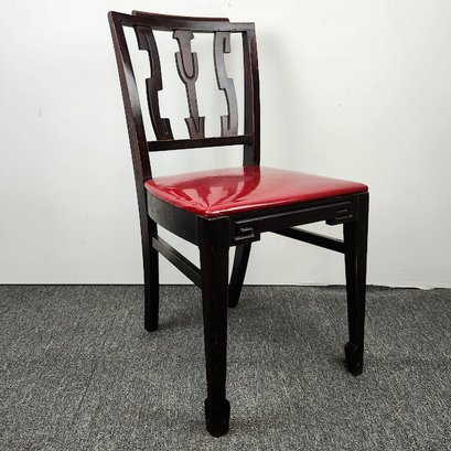 Art Deco Red Seated Side Chair