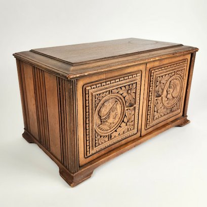 Fancy GE Radio Cabinet With Carved Faces