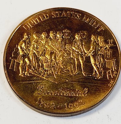 1992 RARE US Mint Bicentennial 1792-1992 Commemorative Proof Like Medal