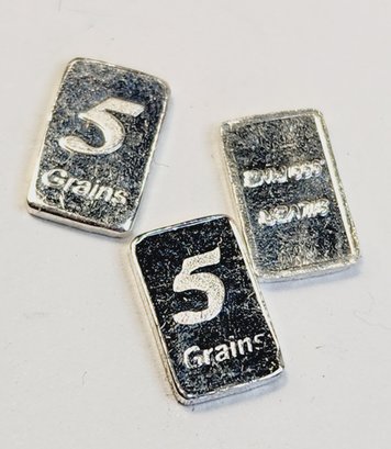 3 - 5 GRAINS .999 Fine Silver Bars / Ingots