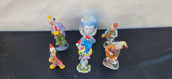 Collection Of Ceramic Clown Figurines