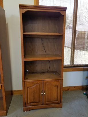 Bookcase Home Office Library Raised Panel Wood Doors Adjustable Shelves
