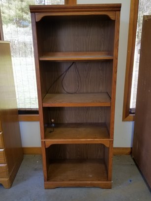 Bookcase Home Office Library Raised Panel Wood Adjustable Shelves