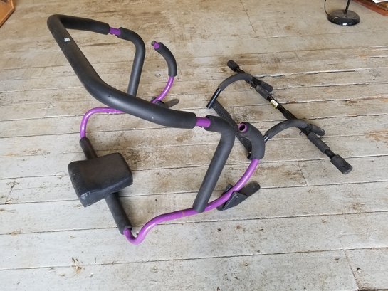 Purple Ab Roller And Doorway Pull-up Bar