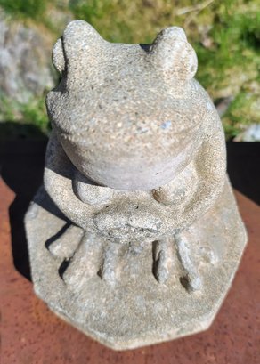 Adorable Cement Garden Frog