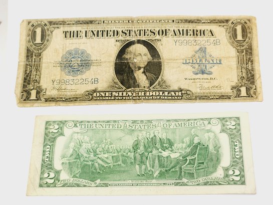 1923 'Horse Blanket' Silver Certificate Dollar 'Funny Back' Bill  (US Last Large Size Note)