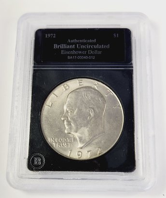 1972 Eisenhower Dollar In Slab
