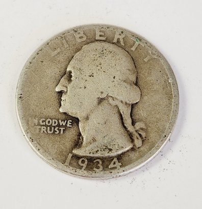 1934-D Washington Silver Quarter(better Date And Mint Mark)