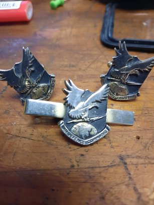 Air Defense Command Cufflinks And Tie Clip