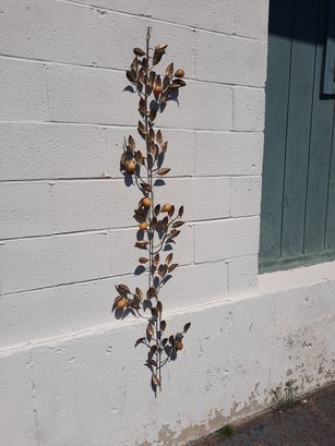 Mid Century Modern  Italian Metal Wall Sculpture- Blossoming Fruit And Foliage
