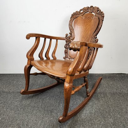 Ornate Vintage Oak Rocking Chair