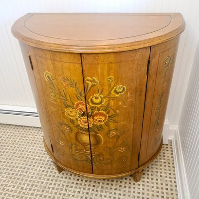 Lovely Stenciled Half Dome Console Cabinet (Versatile Use) Well Made Gently Used From Sheridan Interiors