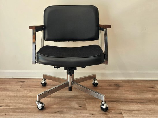 Vintage Industrial Chrome Swivel Desk Chair
