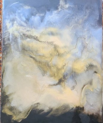 Dreamy Marbled Abstract Painting With Thick Gloss Finish Possibly Encaustic Paint?