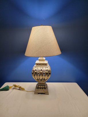 Table Lamp. Metal Base Of Brass. Tested And Working.