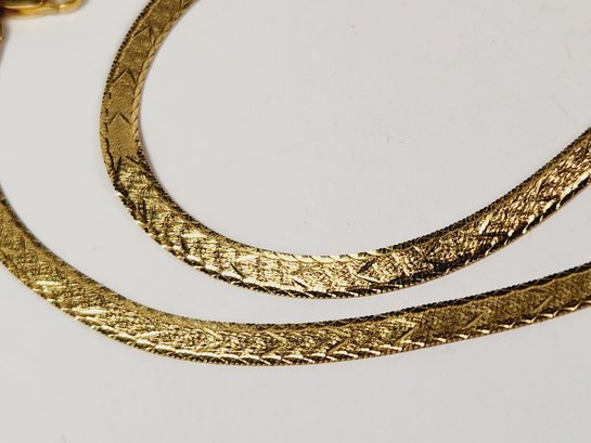 Beautiful..... 14k Yellow Gold  Flat Link Snake Chain Necklace