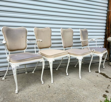 Four Cast Aluminum Patio Chairs