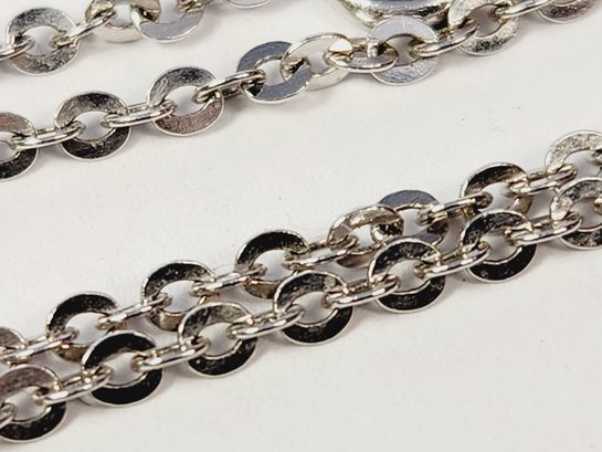 Sparkling 18k White Gold Gucci Link Chain Necklace