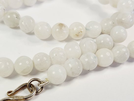 New Sterling Silver MOONSTONE Beaded Necklace