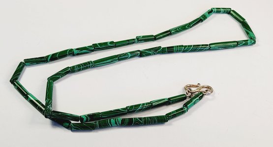 New Sterling Silver MALACHITE  Beaded Necklace