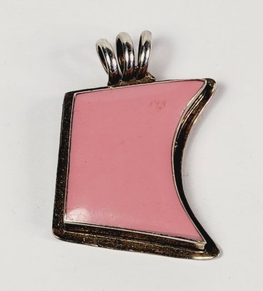 UNiQUE Sterling Silver Large Pink Inlay Pendant