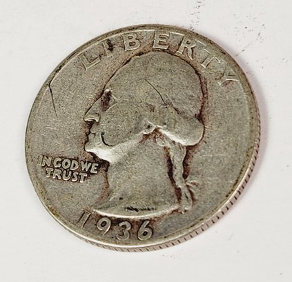 1936 -p Washington Silver Quarter (88 Years Old)
