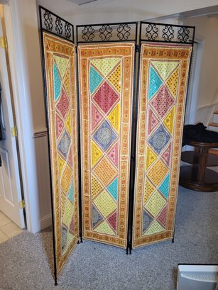 Room Divider. Metal And Fabric. Reversible